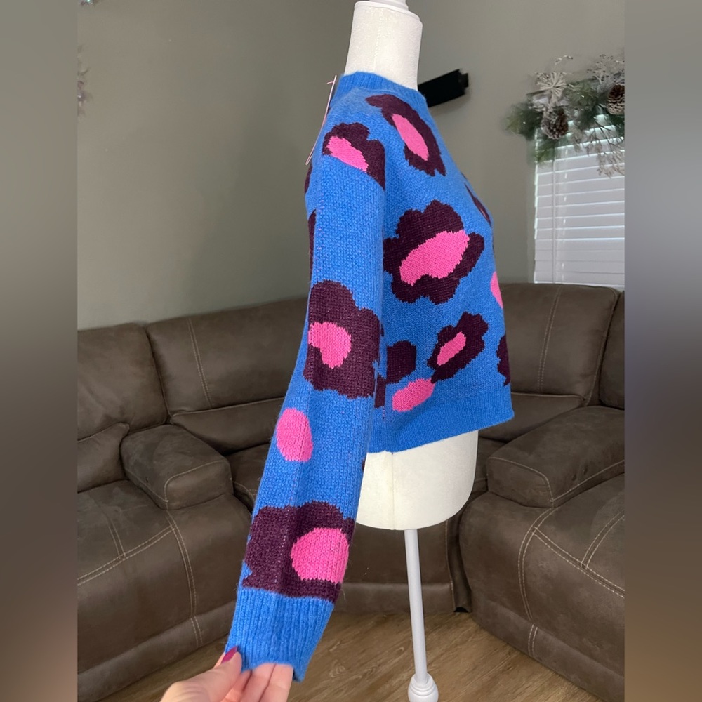 NWT Lilly Pulitzer Ferrara Sweater I’m Blue Flare Growl & Prowl Sz XXS Summer - Picture 7 of 11